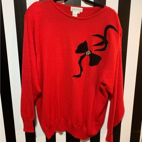 Vintage 90s Soft Wool Blend Holiday Xmas Red Sweater Size 3X Women’s Plus Size - Picture 9 of 9